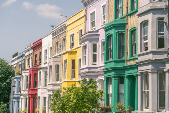 Visite en français des maisons colorées de Notting Hill