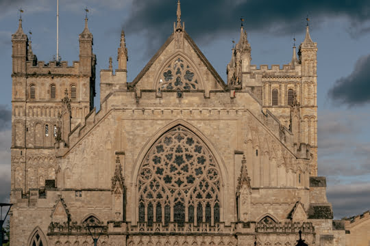 Façade de la cathédrale d'Exeter dans le Comté de Devon